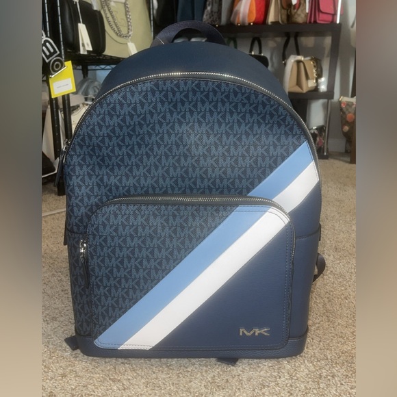 Micheal Kors Chambray commuter back pack blue